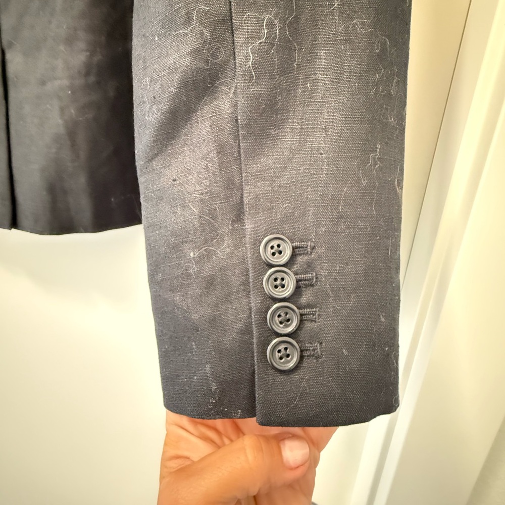 J.Crew Original School Boy Blazer in Black 100% Linen, Silk-Lined - Picture 8 of 10